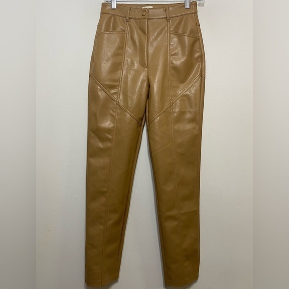 Wilfred Aritzia Rebel High Waisted Straight Leg Vegan Leather Pants - Picture 3 of 14